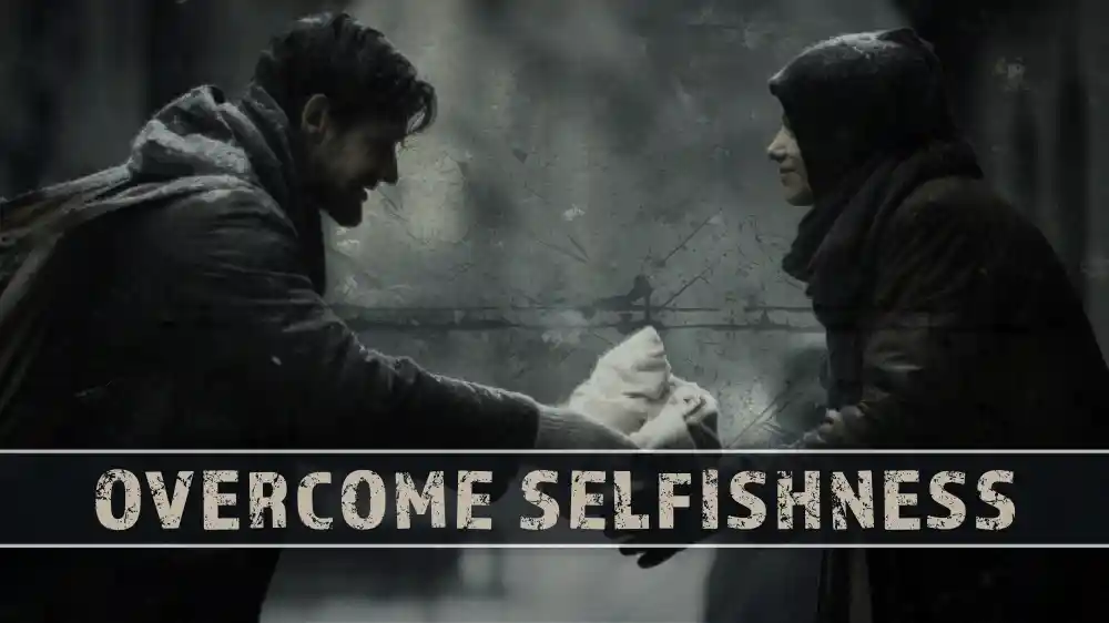 A woman selflessly helping a man in need